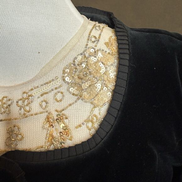 Vintage Gemma Kahng Bergdorf Goodman Black Velvet Bow Blazer Jacket Sz 8 - Picture 4 of 13